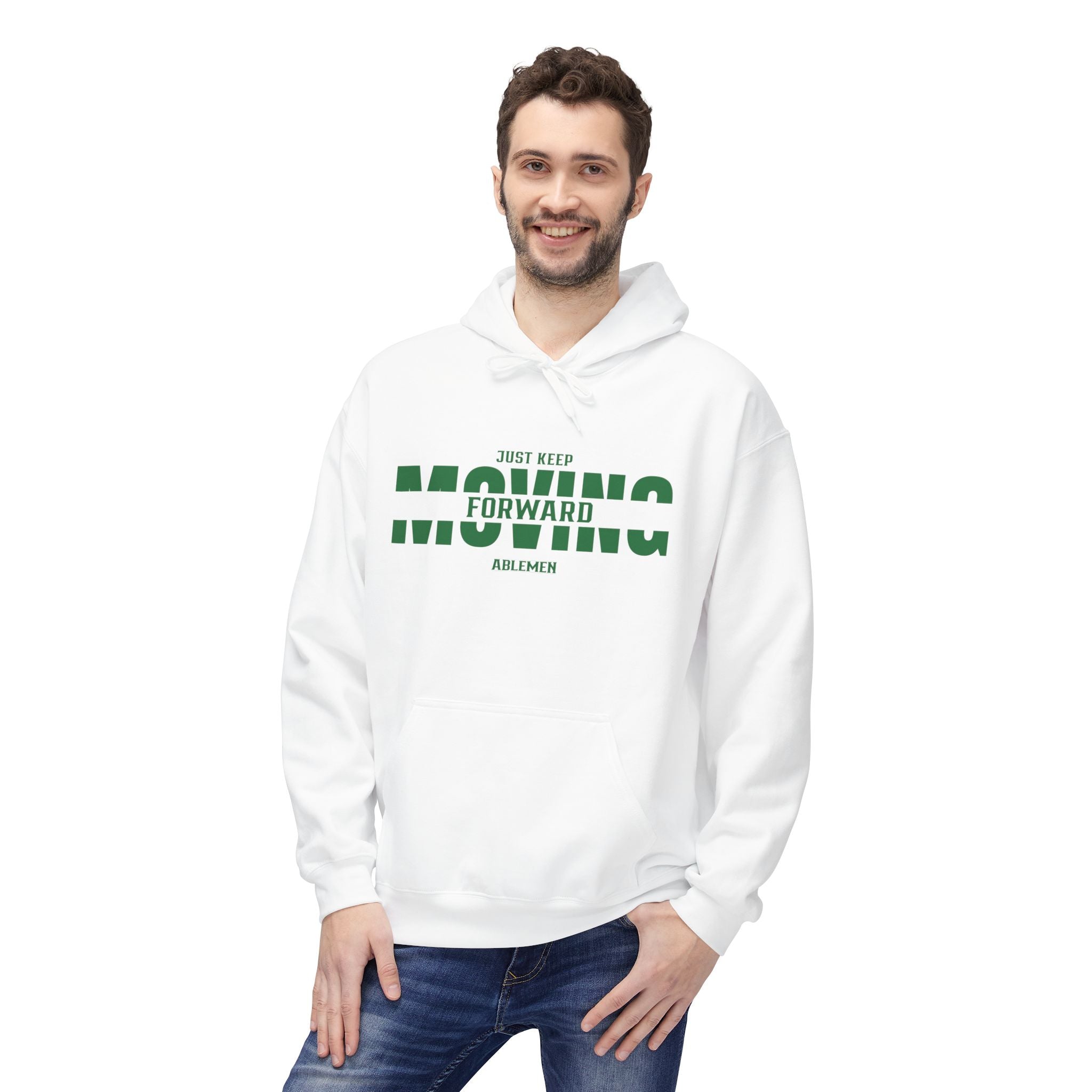 Just Keep Moving Forward Hoodie - Able Men Unisex Fleece Hoodie | Built for Comfort, Grounded in Purpose